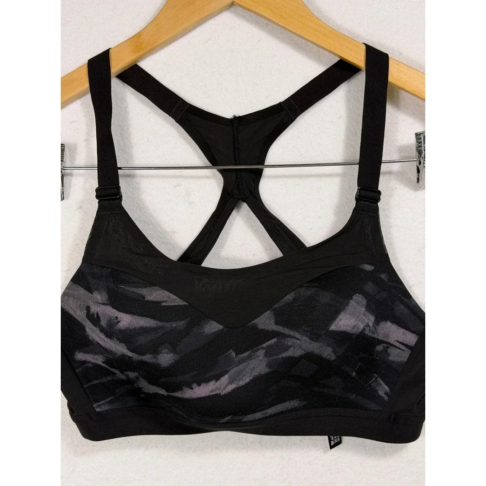 Victoria's Secret Sport Bra Women 34C Black Camo On Point Incredible Racerback